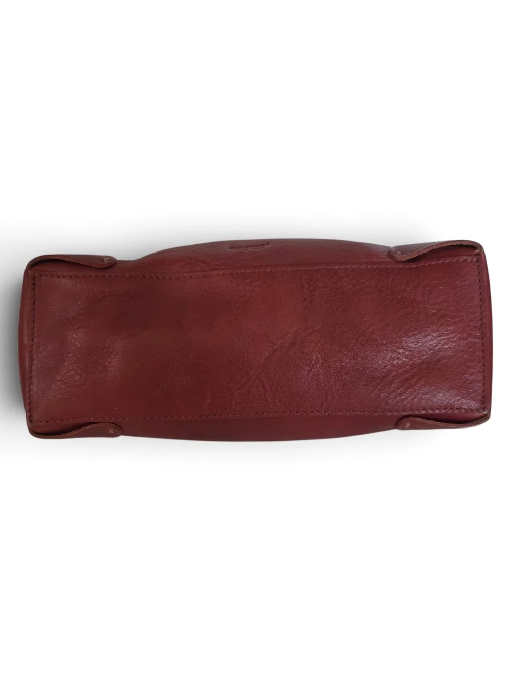 Burgundy Leather Purse with Embissed Detachable Strap